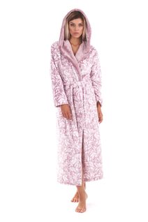 Župan s kapucí Flora mauve mist 39 56 4303