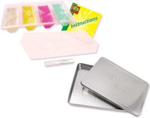 Výroba koupelových solí kosmetická laboratoř v plechové krabičce