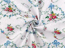 Bavlněná látka / plátno květinové věnečky METRÁŽ