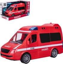 Auto hasiči dodávka na setrvačník na baterie Světlo Zvuk CZ