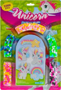 Zažehlovací korálky jednorožec 2000ks holčičí kreativní set s 5 předlohami