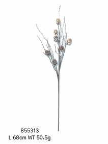 Dekorační větvička s šiškami P2310 - 68 cm