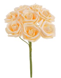 Dekorační pěnové růže - meruňková 8 kusů