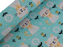 Bavlněná METRÁŽ/ imitace lnu hrubší kočky