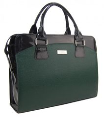 PUNCE LC-01 zelená lakovaná dámská kabelka pro notebook do 15.6 palce
