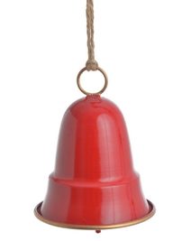 Kovový zvonek 14 cm - červená/zlatá