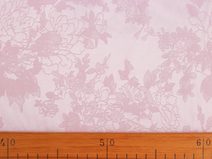 Satén / imitace hedvábí květovaný vzor METRÁŽ