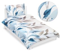 Povlečení bavlněný satén - 140x200, 70x90 cm Hnědá,Modrá,Bílá