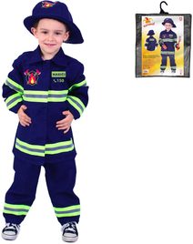 KARNEVAL Šaty hasič český potisk vel. L (128-140cm) 8-10 let *KOSTÝM*