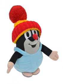 MORAVSKÁ ÚSTREDNA Krtek 20 cm, kalhotky, kulich červeno-žlutý, plyšová hračka