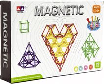 Stavebnice magnetická 99 dílků skládačka plast/kov v krabici