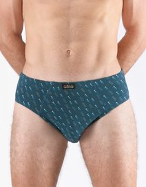 GINA pánské slipy se širším bokem, širší bok, šité, s potiskem 71130P