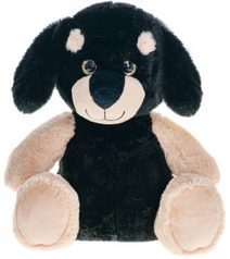 PLYŠ Pes hnědo-černý 35cm sedící
