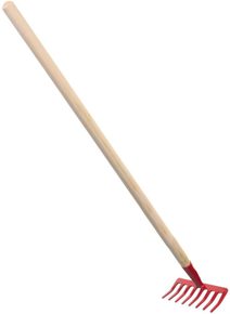 Hrábě dětské červené s násadou 80cm kov *DŘEVĚNÉ HRAČKY*