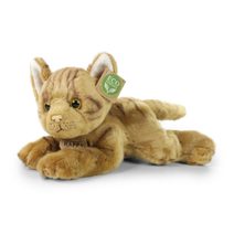 Plyšová kočka 25cm ležící rezavá
