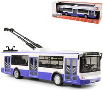 Trolejbus MHD modrý zpětný chod hlásí stanice na baterie Světlo Zvuk CZ