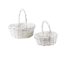 Koš oválný s plastem, 2 ks P2266 - 22x17x9/20cm