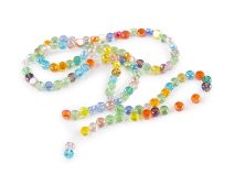 Skleněné korálky broušené 4 mm ploché, na drátku