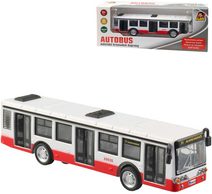 Autobus kovový 16cm zpětný chod český design otevírací dveře
