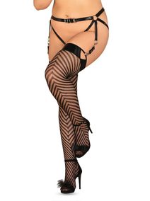 Jedinečné punčochy S818 stockings 2XL/3XL - Obsessive