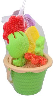 Pískový set kyblík se sítem s nástroji a formičkami 8ks plast