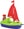 Plachetnice loďka 24cm s námořníkem do vody plast 2 barvy