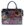 PUNCE LC-01 luxusní černá dámská kabelka se stříbrnými kvítky pro notebook do 15.6 palce
