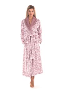 Flora Mauve Mist - Dámský Župan s Límcem - Model 25 56 4303