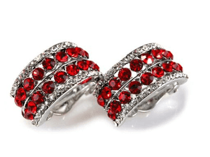 Náušnice klipsy 10x22mm s kameny (1 pár) Klipsy