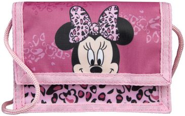 Dětská peněženka překlápěcí myška Minnie Mouse na suchý zip se šňůrkou