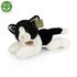 Plyšová kočka bílo-černá ležící 30 cm