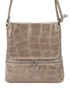 Kožená dámská crossbody kabelka v kroko designu přírodní hnědá