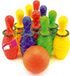 MAD Hra Bowling kuželky barevné 21cm set 10ks s koulí plast v síťce
