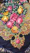 Šátek folklórní květy a třásněmi 105x105 cm