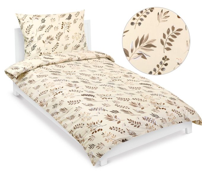 Povlečení bavlněné s hotelovou kapsou Hnědá,Béžová 190/347