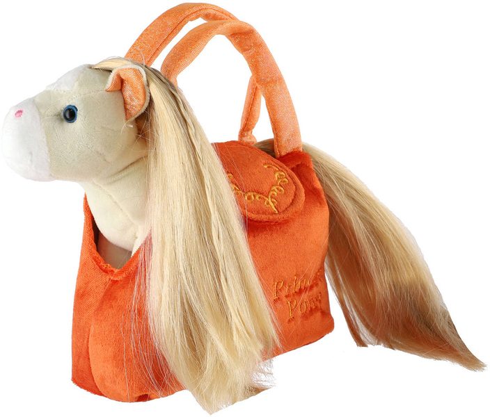 PLYŠ Jednorožec oranžový v kabelce dlouhá hříva *PLYŠOVÉ HRAČKY*