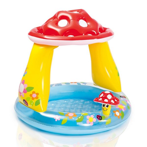 Nafukovací bazén se střechou muchomůrka 102 cm x 89 cm, 1-3 roky