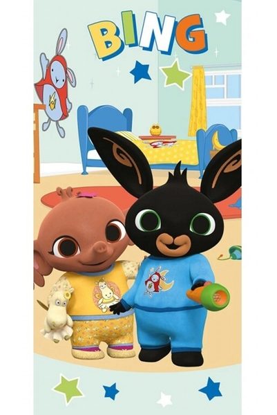 Osuška Zajíček Bing a Sula v pyžamu 70x140 cm