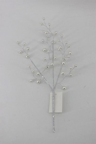 Dekorační větvička s korálky X7590 - 32 cm