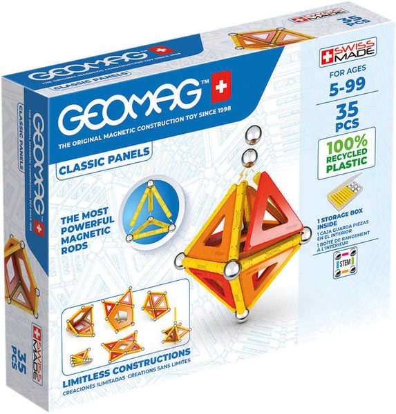 GEOMAG Classic Panels oranžová 35 dílků Eko magnetická STAVEBNICE