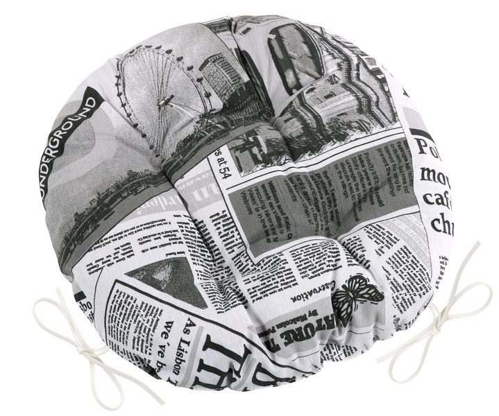 Sedák EMA kulatý prošívaný Černá,Bílá 62/566 průměr 40 cm