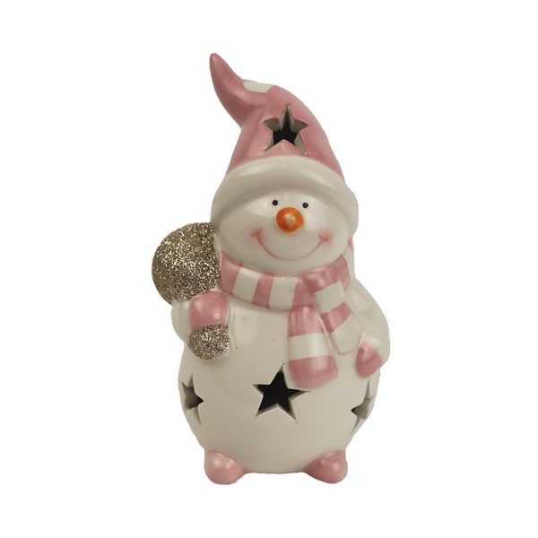 Sněhulák s LED osv. X4197 - 7.5 x 6.5 x 13 cm