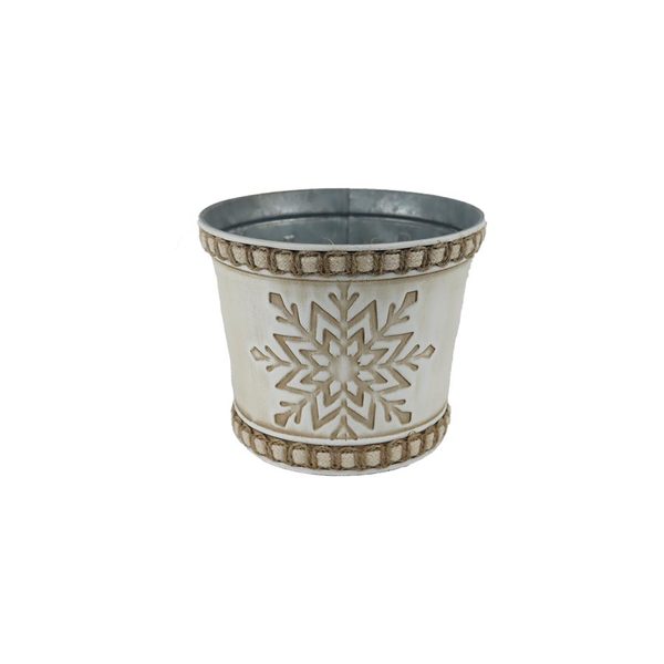 Květináč plechový vločka K3907/1 - dia 12 × 10 cm