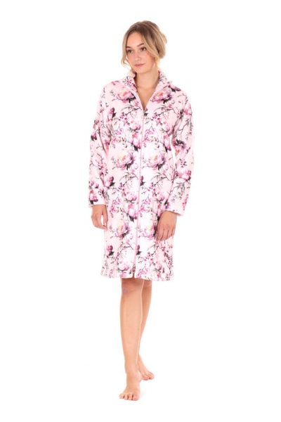 Dámský župan se zipem TOYA růžová 71 26 0010