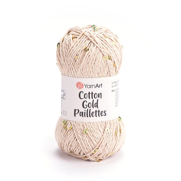 Pletací příze Cotton Gold Paillettes s flitry 50 g