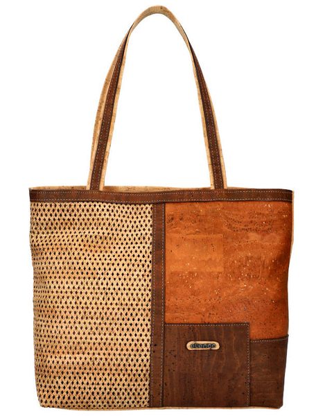 ELENCO Korková dámská kabelka přes rameno 825MS camel hnědá