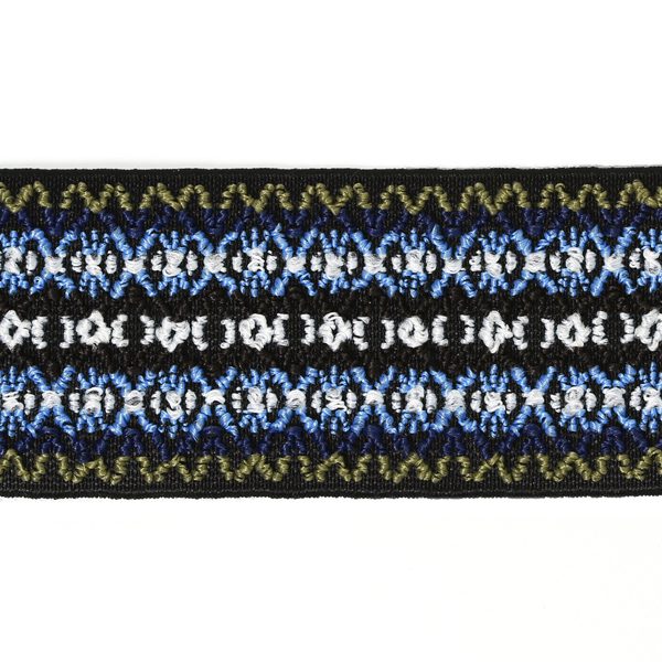 Pruženka oděvní vzorovaná 50 mm, návin 7 metrů modrá