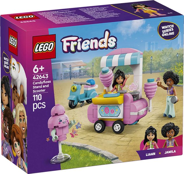 LEGO FRIENDS Stánek s cukrovou vatou a skútr 42643 STAVEBNICE