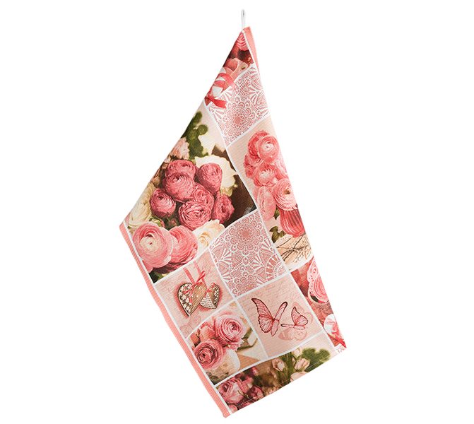 Kuchyňská utěrka 1 ks Růžová 303 50x70 cm