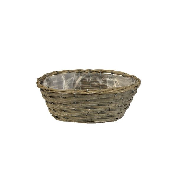 Květináč ovál šedý P0991/1 - 25 x 16 x 10 cm